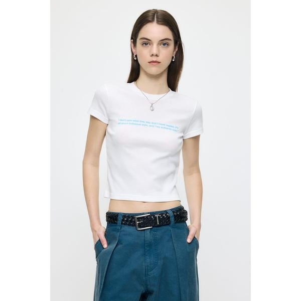 [�}���C]TINY LETTERED T�V���c/�}�E�W�[�iMOUSSY�j WHT