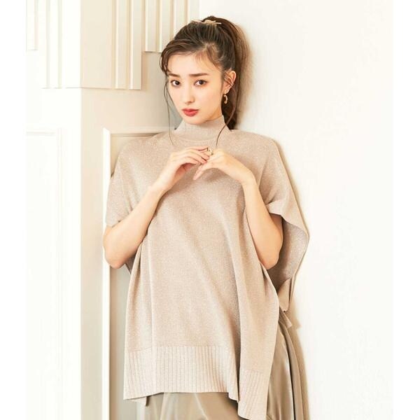 rienda ポンチョ rienda リエンダ ウールMIXフードポンチョコート L