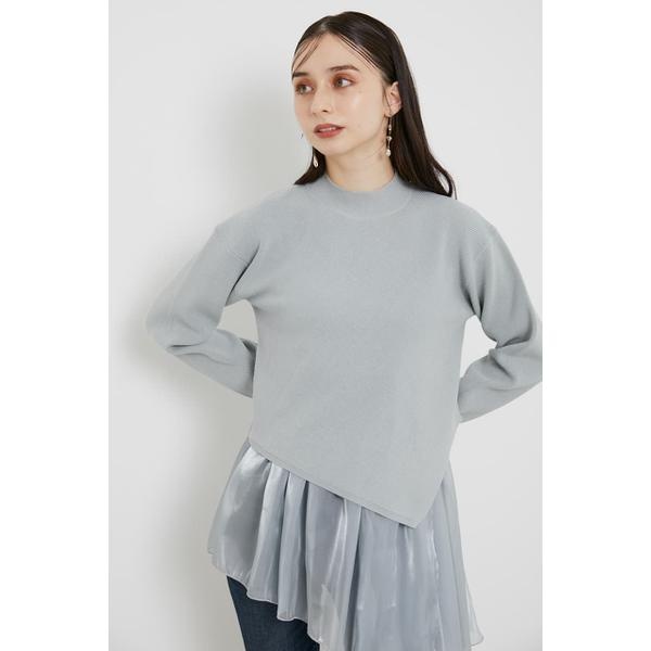 オーガンジーレイヤードKnit TOP | リエンダ(rienda) | 110EA770-0300