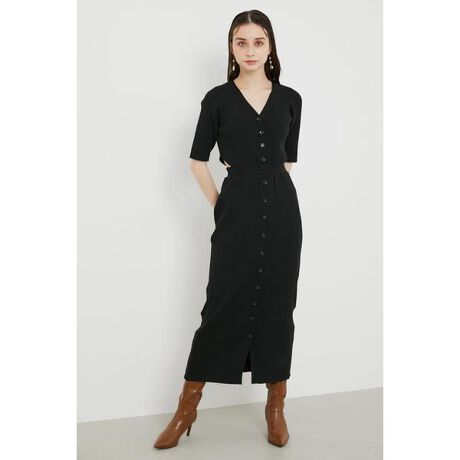 rienda リエンダ サロペットデザインチュールSK ブラック 黒 なぐ 