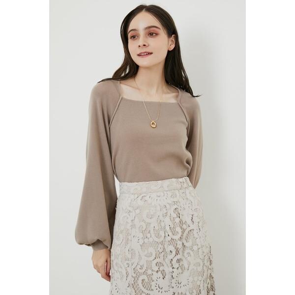 パフスリーブスクエアネックKnit TOP | リエンダ(rienda