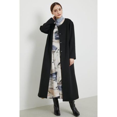 rienda やばかっ リエンダ スリットコート ノーカラー 