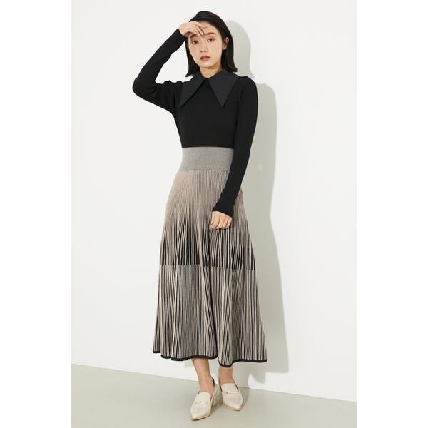 BigカラーMIXボーダーKnit OP | リエンダ(rienda) | マルイウェブチャネル