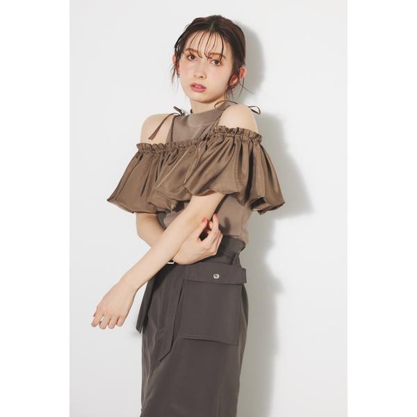 バルーンオフショルKnit TOP | リエンダ(rienda) | 110GS670-0430