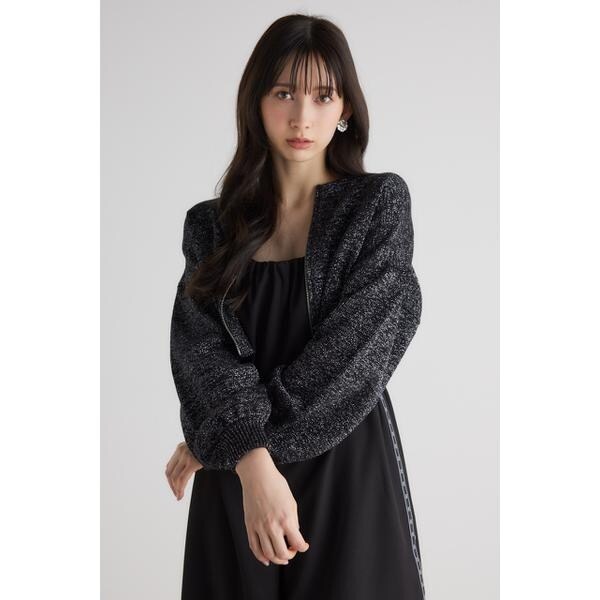 新品　⭐︎ rienda フロントジップショートニットブルゾン 新品⭐︎ rienda フロントジップショートニットブルゾン