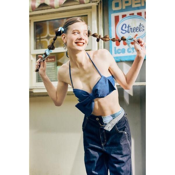 rienda＊リボンバンドゥビキニ リボンdenim バンドゥカップ bikini | リエンダ(rienda) | マルイ