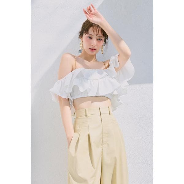 フリンジラメジャガード2wayオフショルブラウス/ウォッシャブル ONLINE限定】フリンジラメジャガード2wayオフショルブラウス