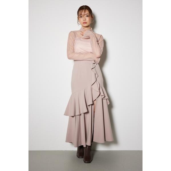 rienda フリルスリットハイウエストスコートショートパンツ rienda