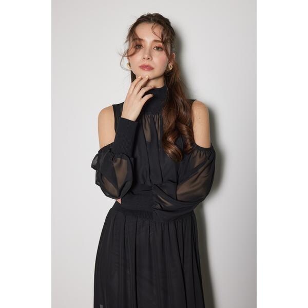 完売品 タグ付 リエンダ knitコンビスリットフレアワンピース S 黒 rienda｜knitコンビスリットフレアワンピース | Rakuten Fashion