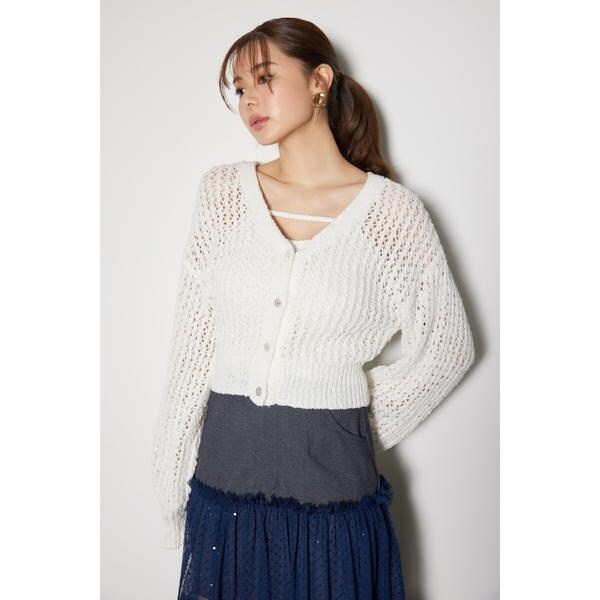 2WAYビジューツイードパターンKnit CDTOP | リエンダ(rienda