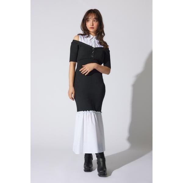 rienda カシュクールニットSET UP OP PUR -靴＆ファッション通販