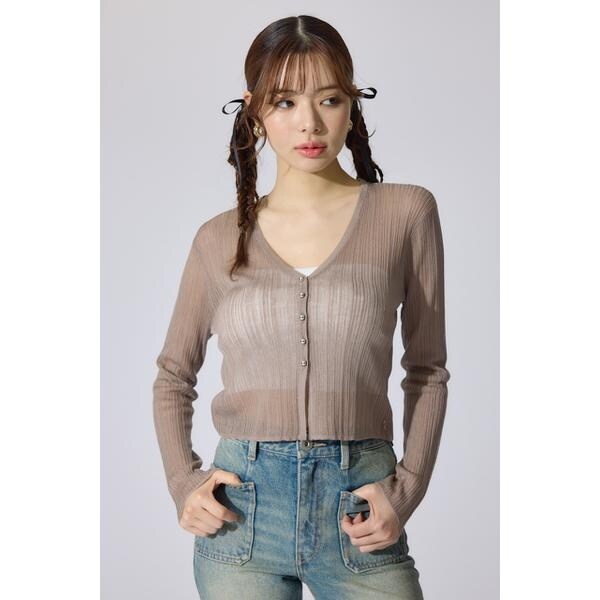 rienda - rienda新品トップス rienda | ハイネックシアーニットトップス (ニット ) |SHEL'TTER
