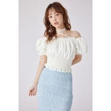 【AKB48 千葉恵里さん着用】メニーウェイシャーリングショートブラウス