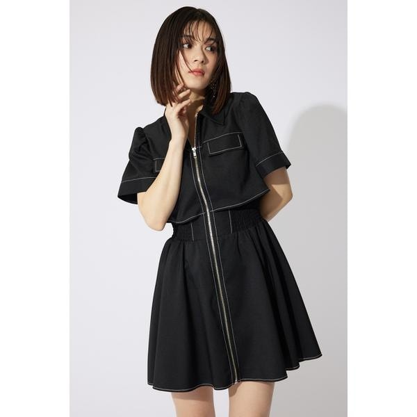 【限定セール】rienda (岡崎紗絵さん着用)バストフレアミニワンピース 岡崎紗絵さん着用アイテム】バストフレアミニワンピース