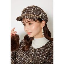 リエンダ(rienda)のツイードキャスケットハット