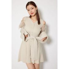 many wayフェイクファーミニニットワンピース