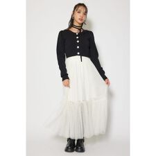 ニットカーディガンセットドットチュールフレアワンピース