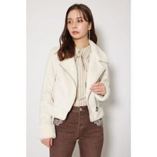 25AWフェイクスエードムートンライダースジャケット