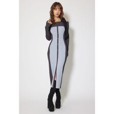 リエンダ(rienda)のバイカラーオフショルリボンニットワンピース