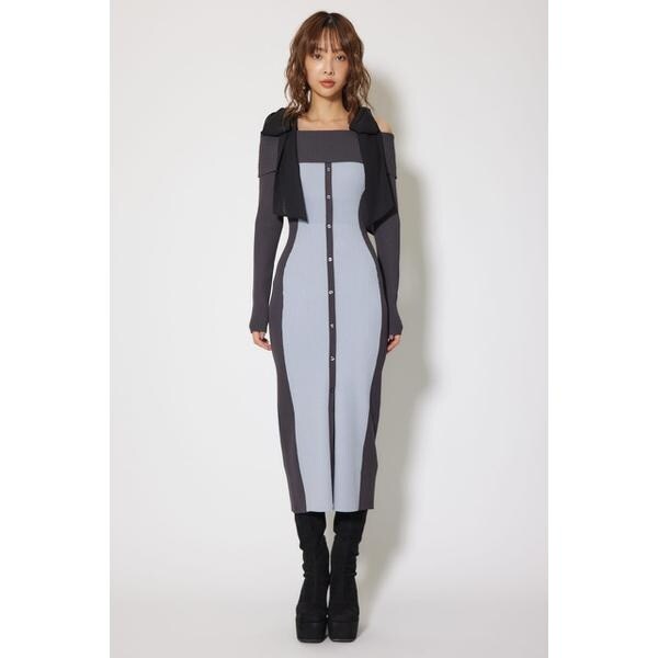 バイカラーオフショルリボンニットワンピース | リエンダ(rienda