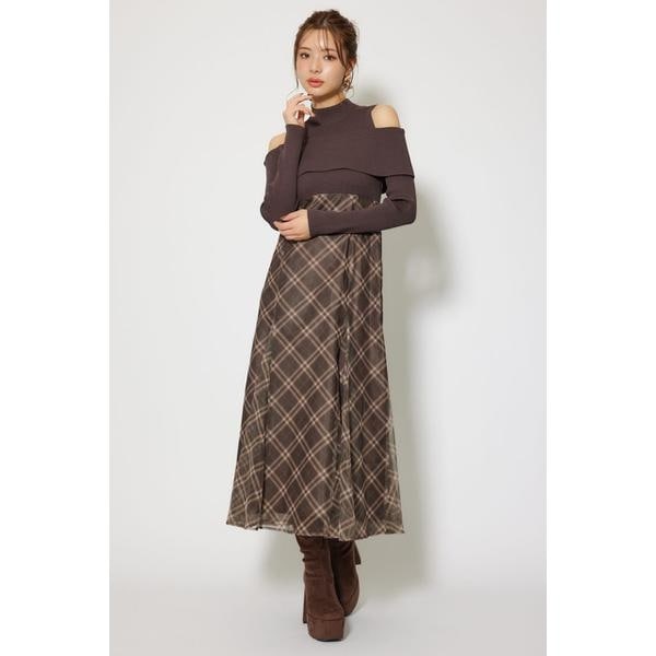 Knitコンビスリットフレア OP | リエンダ(rienda) | マルイウェブチャネル