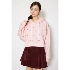 フラワー刺繍スウェットトップス