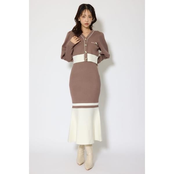 バイカラーカーデセットニットワンピース | リエンダ(rienda) | マルイ