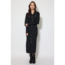 パフロングスリーブニットタイトワンピース