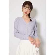 柄編みシアーカーディガン