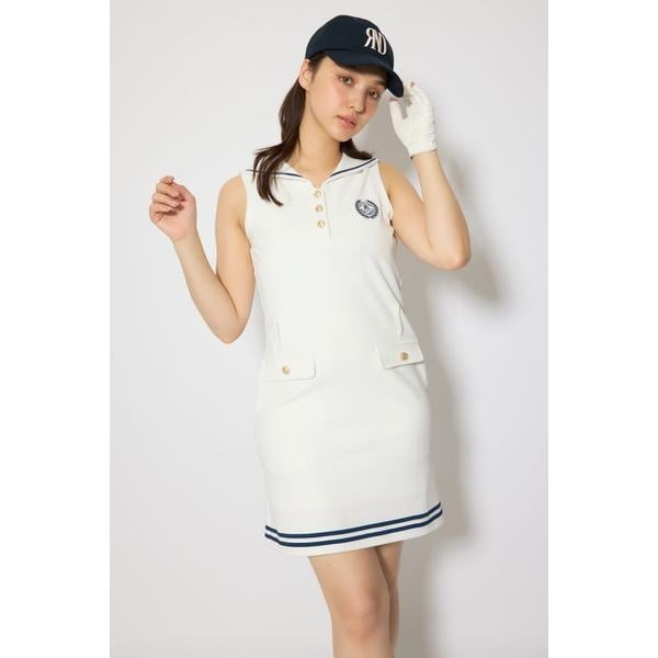 riendagolf リエンダゴルフ バイカラーロゴカットOPワンピース 一部店舗・WEB限定】【RIENDA GOLF】セーラーカラーカットワンピース