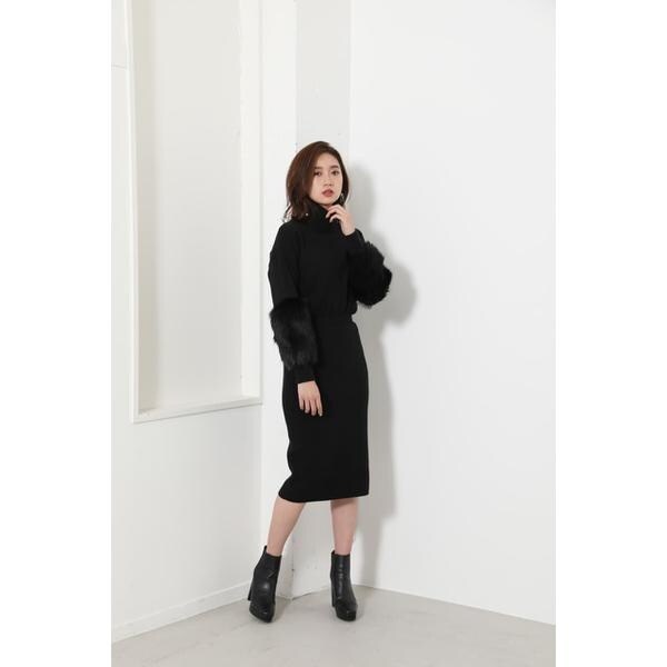 Faux Fur SLV Knit OP | リエンダ(rienda) | マルイウェブチャネル