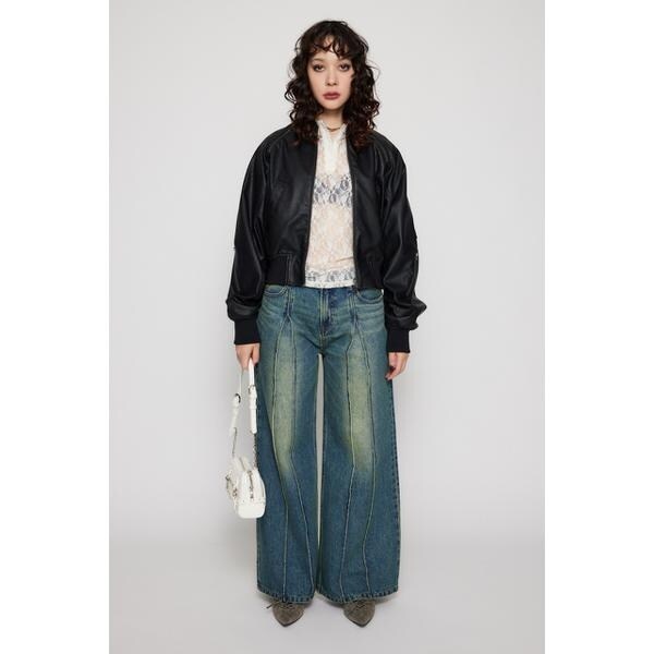CROPPED FAUX LEATHER ブルゾン CROPPED FAUX LEATHER ブルゾン | ラグア ジェム(LAGUA GEM