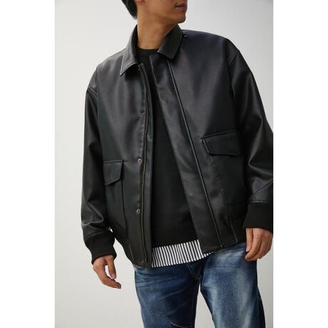 FAUX LEATHER A-2 FLIGHT JACKET | アズールバイマウジー(AZUL BY 