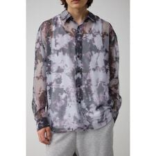 シアー総柄長袖シャツ