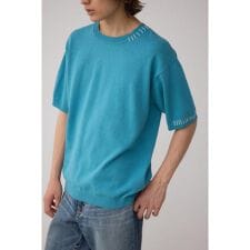 カラーハンドステッチニット