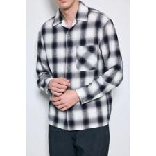 フレンチリネンオンブレーチェックシャツ