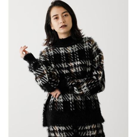 BIG CHECK SHAGGY KNIT | アズールバイマウジー(AZUL BY MOUSSY 