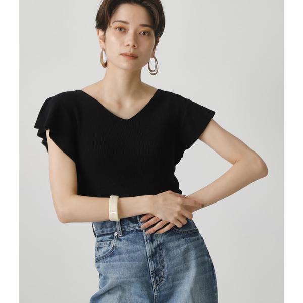 RUFFLE 2WAY KNIT TOPS | アズールバイマウジー(AZUL BY MOUSSY