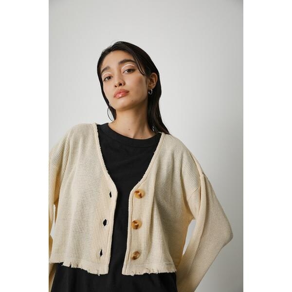 SHORT WAFFLE CARDIGAN | アズールバイマウジー(AZUL BY MOUSSY