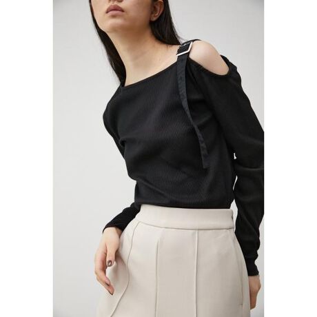 ONE SHOULDER BELT RIB TOPS | アズールバイマウジー(AZUL BY MOUSSY 