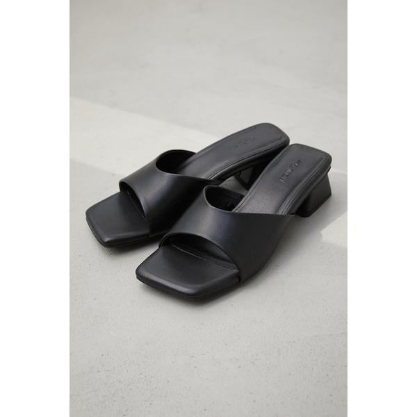 FAUX LEATHER LOW HEEL SANDALS | アズールバイマウジー(AZUL BY