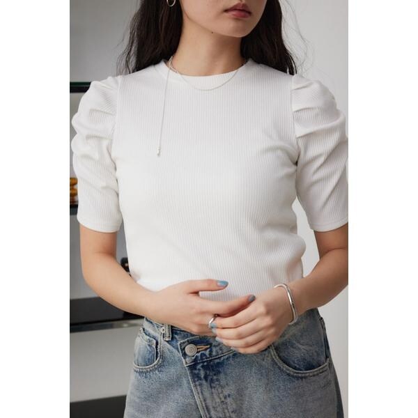ブルー ギャザー パフスリーブ トップス フリーサイズ パフギャザースリーブトップス｜WOMEN｜250HSF80-221D｜AZUL BY
