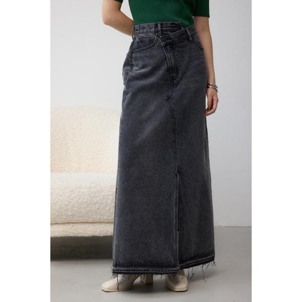 AZUL DENIM オーバーラップロングスカート | アズールバイマウジー