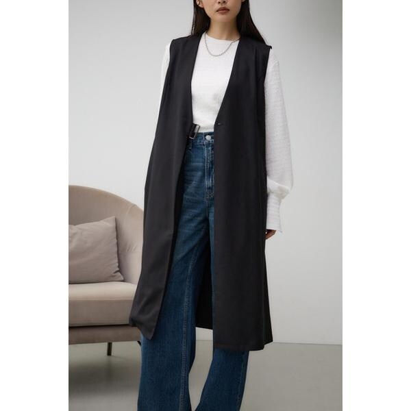 ベスト ジレ 「堀田茜さん着用アイテム」前後2WAYレースロングジレ レディース AZUL BY MOUSSY ベスト ジレ 「堀田茜さん着用アイテム」前後