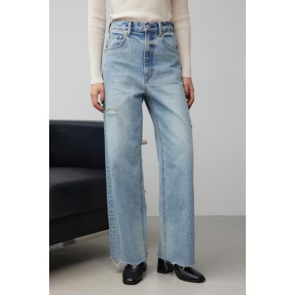 AZUL DENIMハイウエストワイドダメージデニム | アズールバイ
