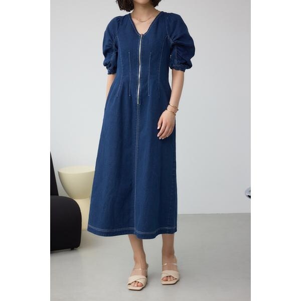 美品　アズールバイマウジー　デニムコンビキャミワンピース　S AZUL by moussy（アズールバイマウジー）の「DENIM COMBI CAMI