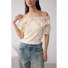 【堀田茜さん着用アイテム】コンビネーション2WAYフリルトップス