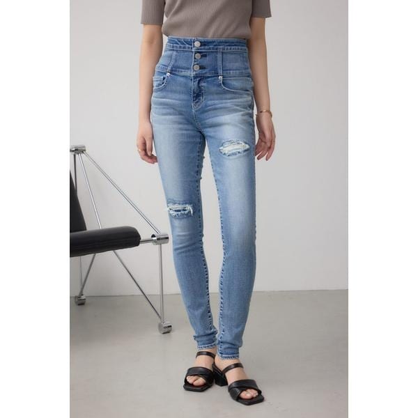 AZUL DENIM/ハイウエストオーバーラップデニム | アズールバイ