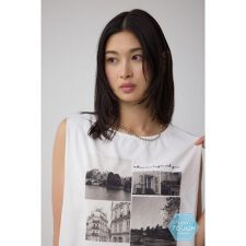 C/T冷感フォトプリントノースリーブTシャツ