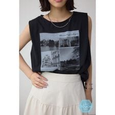 C/T冷感フォトプリントノースリーブTシャツ